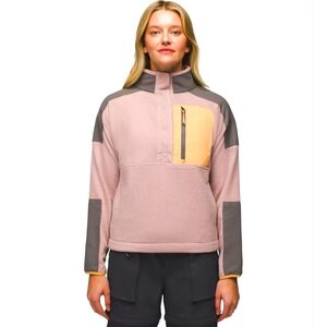 NWT PRANA Peak Snap Up Fleece Jacket Willow Colorblock Current Season
